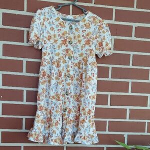 Nicole Miller Dress Fall Floral Girls with Button Detail 6x